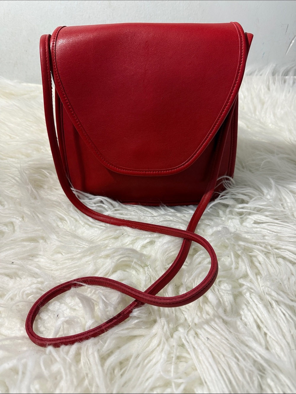 RARE Vintage Coach Classic Lindsay Red Crossbody Bag  small